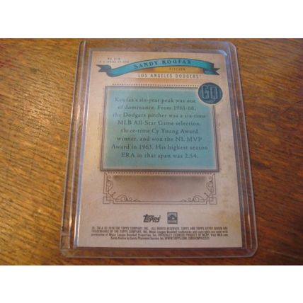 2019 Topps Gypsy Queen, Hi # SP, SANDY KOUFAX, #319, Dodgers