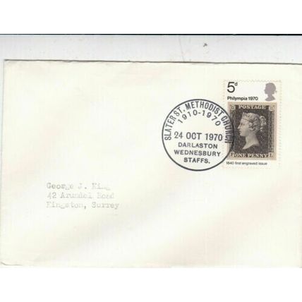 GB 1970 Slater Street Methodist Church Wednesbury Special Cancel Cover VGC