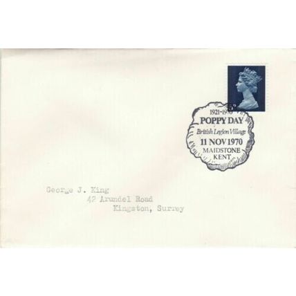 GB 1970 Poppy Day Maidstone Special Cancel Cover VGC