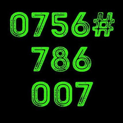 GOLD MOBILE NUMBER - 0756# 786 007 - NEW MEMORABLE SIM CARD - JAMES BOND