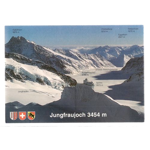 JUNGFRAUJOCH, Switzerland unused postcard mountain range =