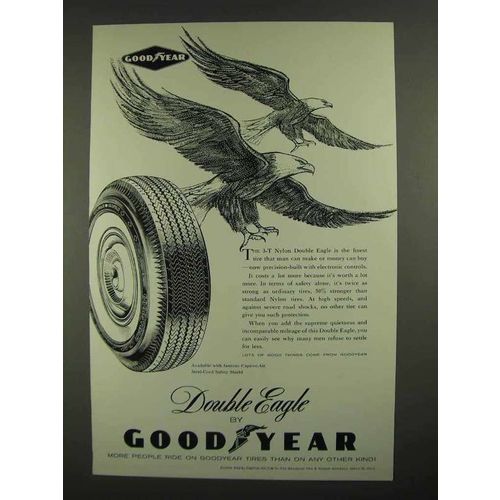 1960 Goodyear 3-T Nylon Double Eagle Tire Ad