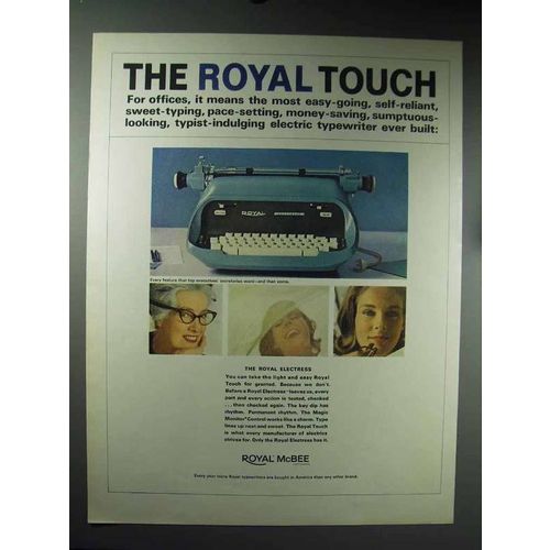 1965 Royal Electress Typewriter Ad - The Royal Touch