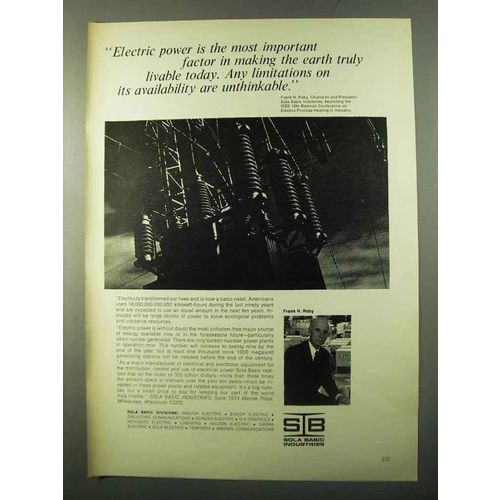 1971 Sola Basic Industries Ad - Electric Power