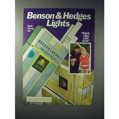 1980 Benson & Hedges Lights Cigarette Ad