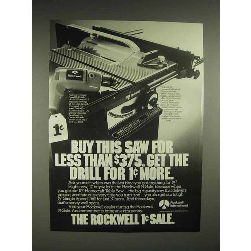 1981 Rockwell International Drill, Table Saw Ad