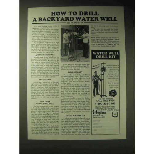 1989 Deeprock Drill Ad - How to drill a backyard water well