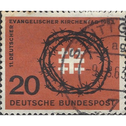 GERMANY, Evangelical Church Day and Congress, Dortmund, brown 1963, 20pf