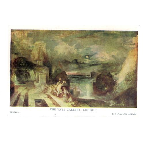 HERO AND LEANDER by Turner unused vintage postcard Tate Gallery #