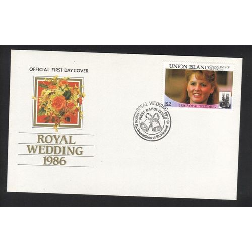 UNION ISLAND 1986 ROYAL WEDDING $2 FIRST DAY COVER FDC