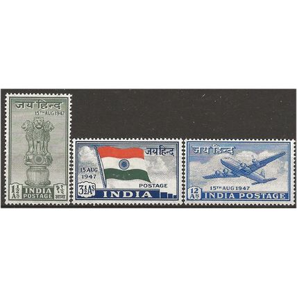 India 1947 Independence Set SG301-303 Mounted Mint . .. .