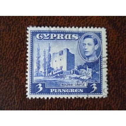 Cyprus 1942 King George VI definitive 3pi fine used stamp SG156a Kolossi Castle