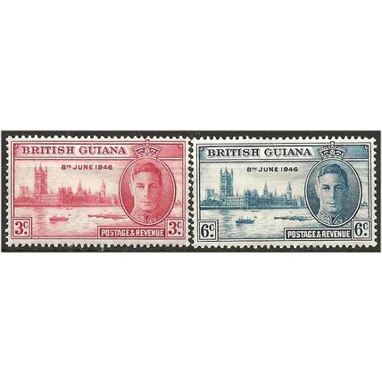British Guiana 1946 Victory set SG320-321 Mounted Mint . .. .