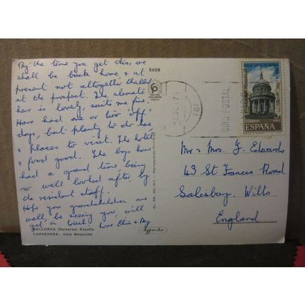 multiview, CALA MESQUIDA, CAPDEPERA, MALLORCA , SPAIN used postcard 1974 pm =