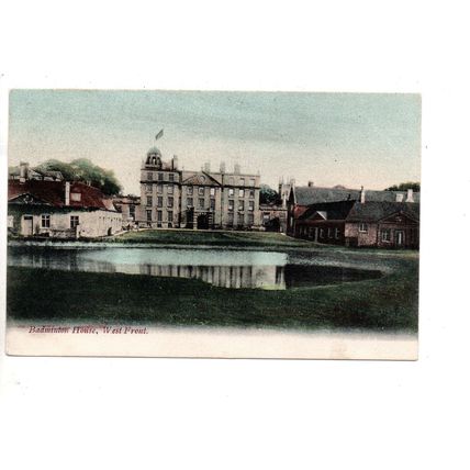 PRINTED POSTCARD WEST FRONT BADMINTON HOUSE GLOUCESTERSHIRE POSTED 1905 (3717)