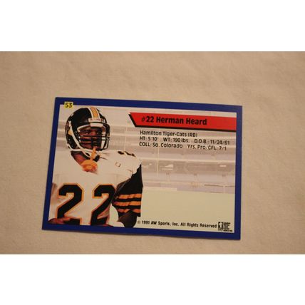 Herman Heard 1991 AW Sport All-World CFL NO. 53