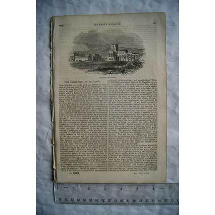 1844 The Penny Magazine No. 809 St. Daivd, sherry, Raphael, Billingsgate Market