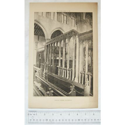 1906 ink photo Chancel Screen, Southwold