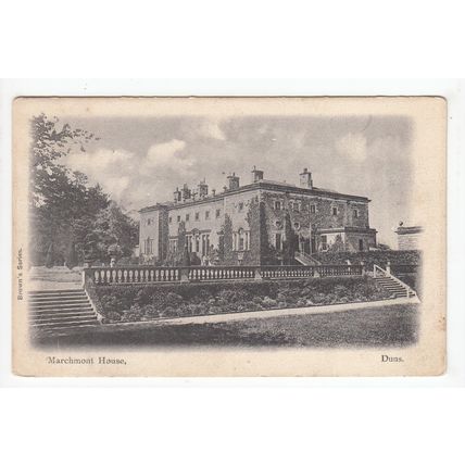 Marchmont House Duns Postcard near Greenlaw Berwickshire Brown's Series