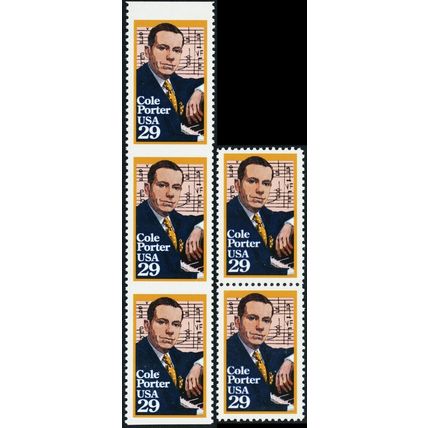 2550a, Mint VF NH 29¢ Imperforate Error - Cole Porter - Stuart Katz