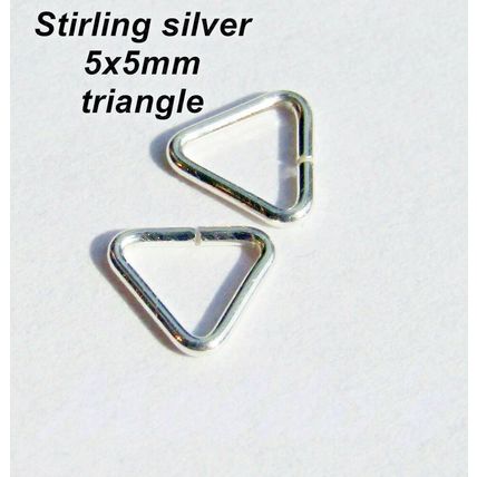 925 Sterling Slver 5 x 5mm Triangle Charm Pendant Bead Holder High Quality C6