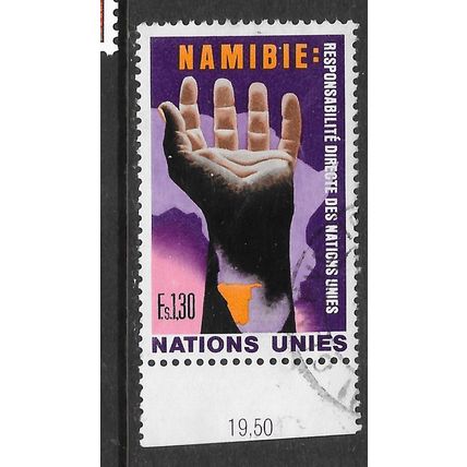 UNITED NATIONS 1975 NAMIBIA UN DIRECT RESPONSIBILIY Fs1.30 USED SELVEDGE