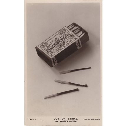 Bryant & Mays Match Box Antique RPC Suffragette Miners Interest Postcard