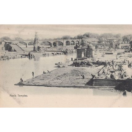 Nasik Temples India Antique Postcard