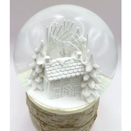 Snow Covered House Snow Globe & Christmas Trees 14 Cm Gift Holidays Celebrate