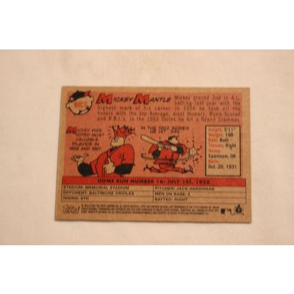 Mickey Mantle 2007 Topps Hertitage 1958 AMERICAN LEAGUE HOME RUN CHAMPION #16