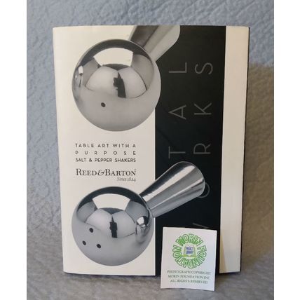 NIB NOS REED & BARTON METAL WORKS TABLE ART MARACAS SALT AND PEPPER SHAKERS