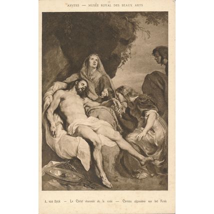 PC17347 Postcard. Le Christ Descendu de la Croix. A. Van Dyck. Braun