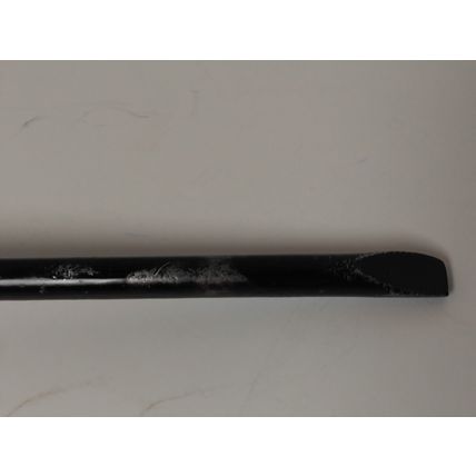 Primitive Iron Metal Ladle - Black -One end flattened, Spoon Head is Oval 15.75"