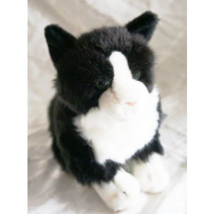 BLACK & WHITE CAT 12" HAND MADE PLUSH TOY AVAILABLE PERSONALISED & GIFT WRAPPED