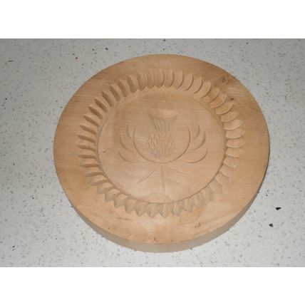 Wooden Carved Scottish Thistle Shortbread Mould