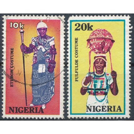 Traditional Costumes: 10k & 20k - Nigeria 1989 - F H & NM H - SG 582/3