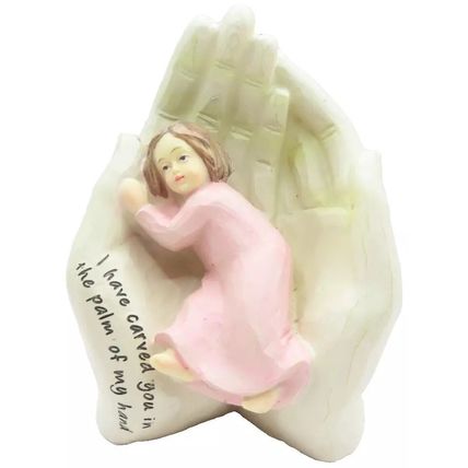 Palm of My Hand Girl Ornament with Sentimental Verse 15.5 CM Christianity Faith
