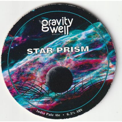 UNUSED KEG CLIP FRONT - GRAVITY WELL BREWING CO - STAR PRISM INDIA PALE ALE