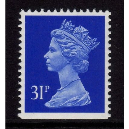 X1056 31p Ultramarine LITHO WALSALL IMPERF BOTTOM Unmounted Mint GB Machin