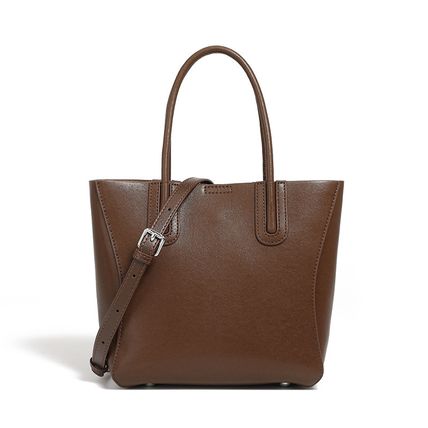 Genuine Leather Women Top Handle Shoulder Handbags Brown