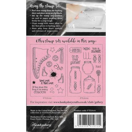 A6 Hunkydory Sent With Love Stamp Set. Stamping Cardmaking Crafts
