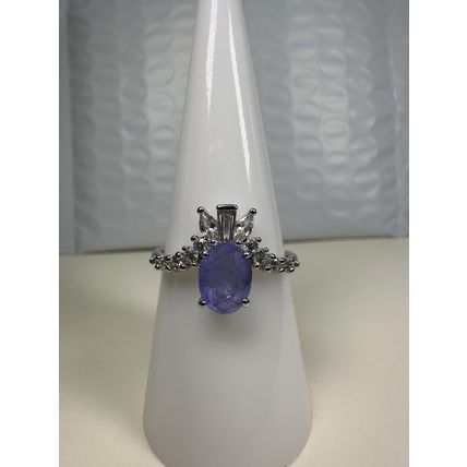 Bomb Party Sz8 Revealed BP Ring Fashion Jewelry RBP Lavender Gem Rhodium P