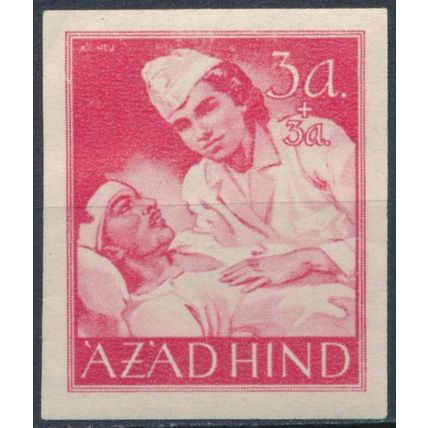 Unissued: 3a Imperf - Azad Hind German Occupation India 1943 - NM H