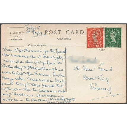 Porlock Weir, Somerset, 1957 - Blackmore RP Postcard