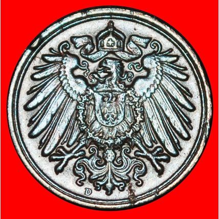 Ⰶ EAGLE (1890-1916): GERMANY ★ 1 PFENNIG 1913D BAVARIA! ★LOW START★NO RESERVE