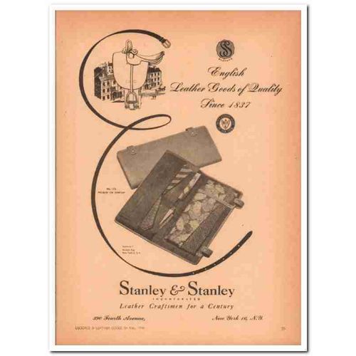 stanley and stanley inc 1946 quality english leather goods vintage ad