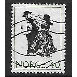 NORWAY 1971 NORWEGIAN FOLK TALES 40 ORE THE FARMER AND WOMAN SG672 FINE USED