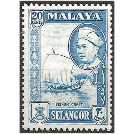 Malaya (SELANGOR) 1957 SG123 20c Blue Unmounted Mint . .. .