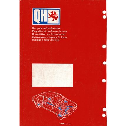 Quinton Hazell Disc Pads And Brake Shoes Parts Catalogue QH10 1987 1988 PDF