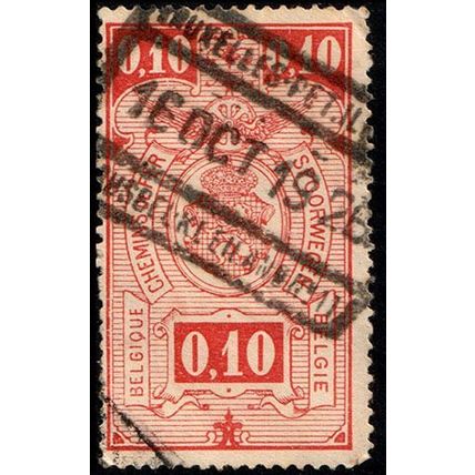 Belgium 1923 Railway Parcelpost 0,10Fr Used Stamp Spoorwegen